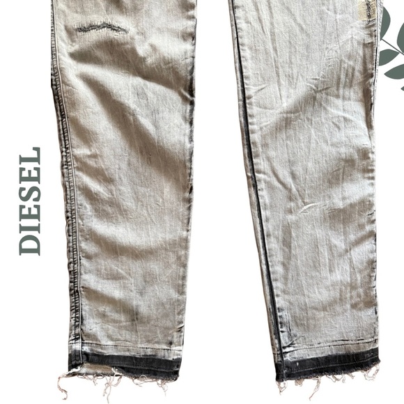 Diesel Men’s Retro Ombre D-REEFT-SP1-NE Distressed Skinny Jeans Black Size 40 - Picture 5 of 9